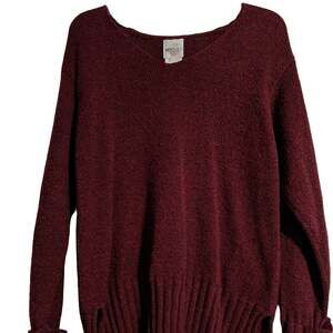 EUC Dark Red V-Neck Sweater